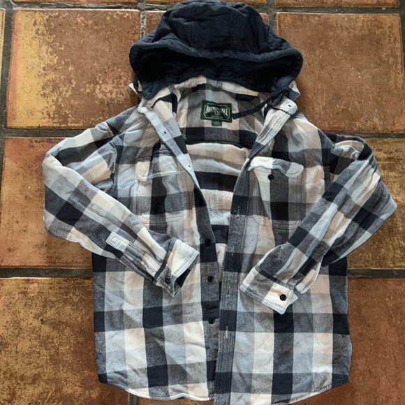 American Eagle Outfitters AEO long sleeve hooded flannel - Picture 1 of 3